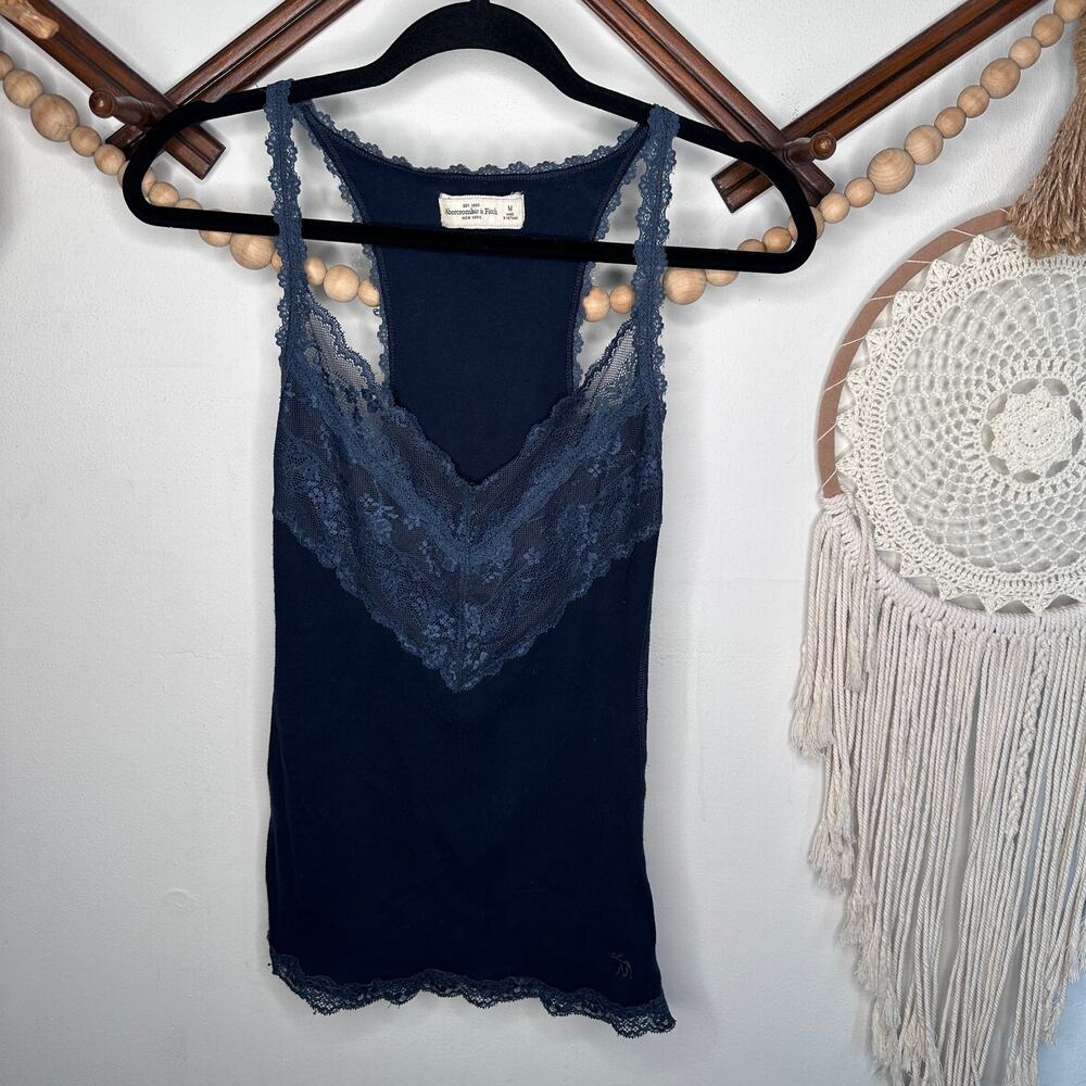 Vintage Y2K Abercrombie & Fitch Wide Leg Dark Blue Cami